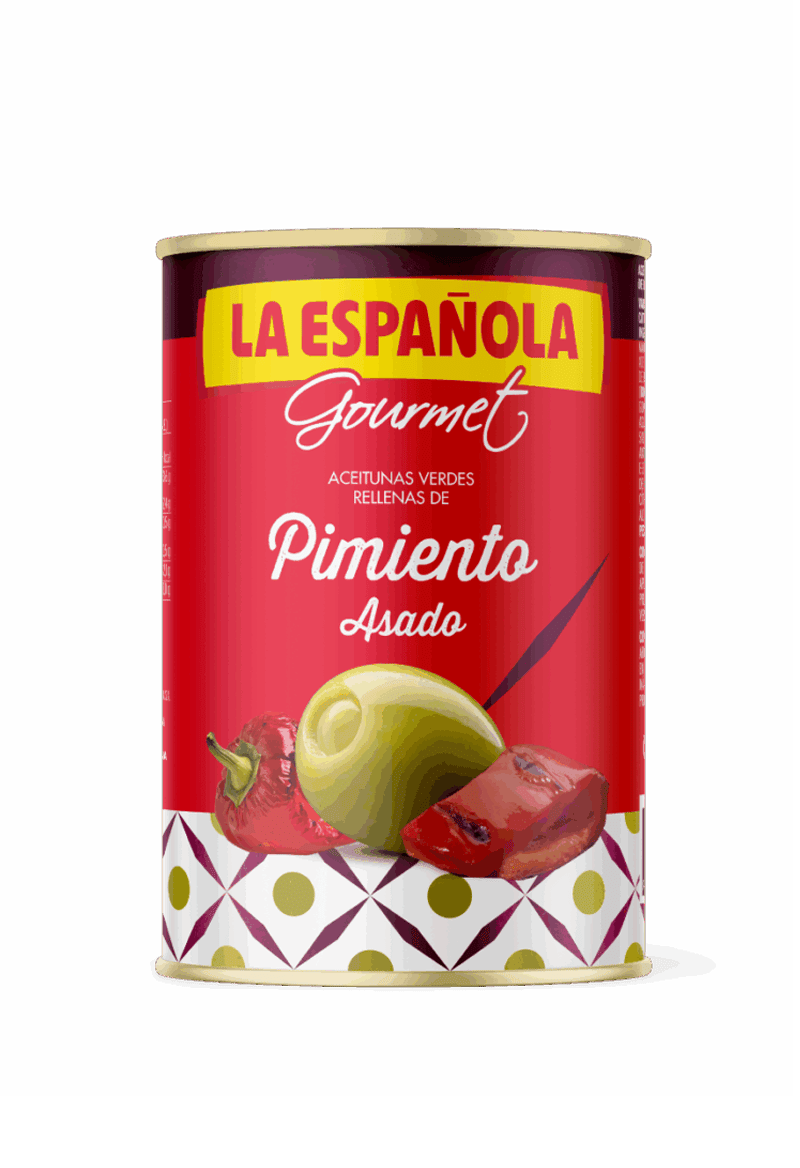 Aceitunas La Española Gourmet rellenas de Pimiento Asado